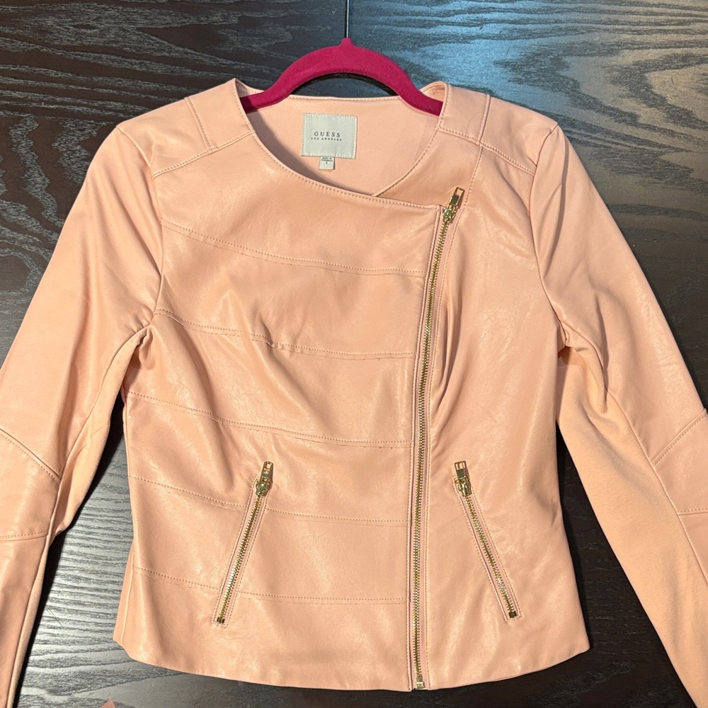Guess Women's Blush Faux Leather Jacket